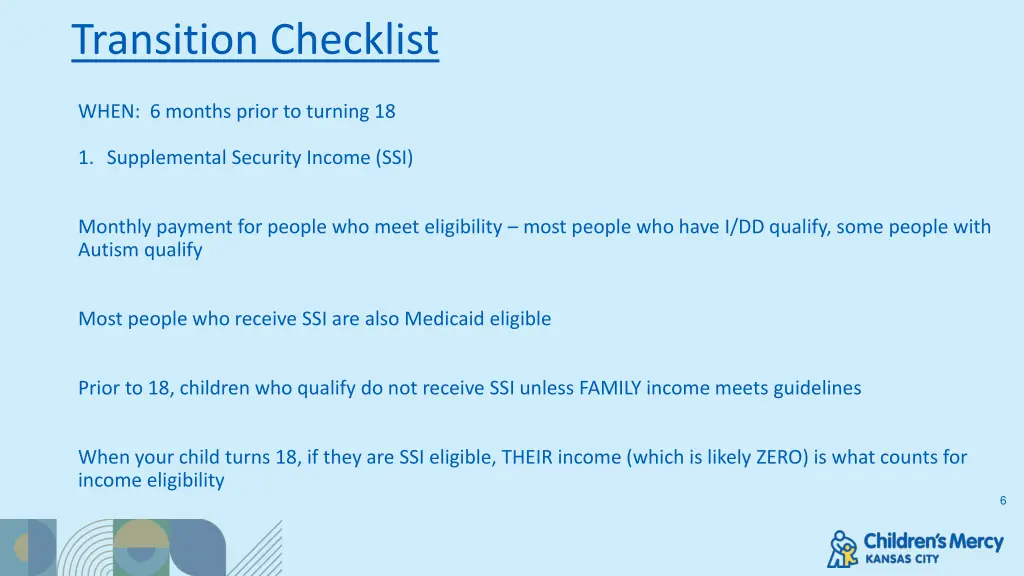 transition checklist