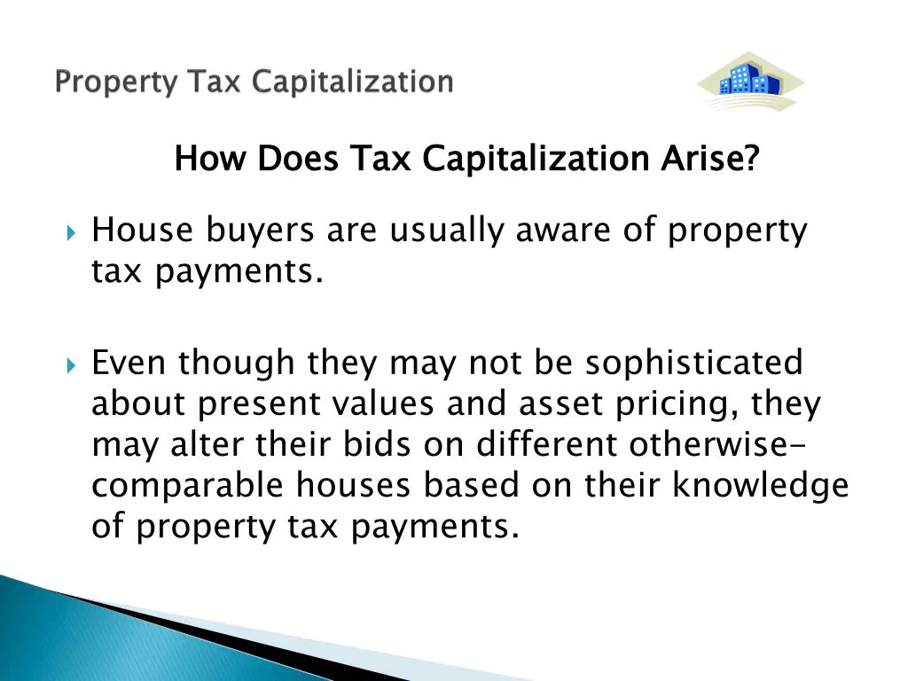 how does tax capitalization arise