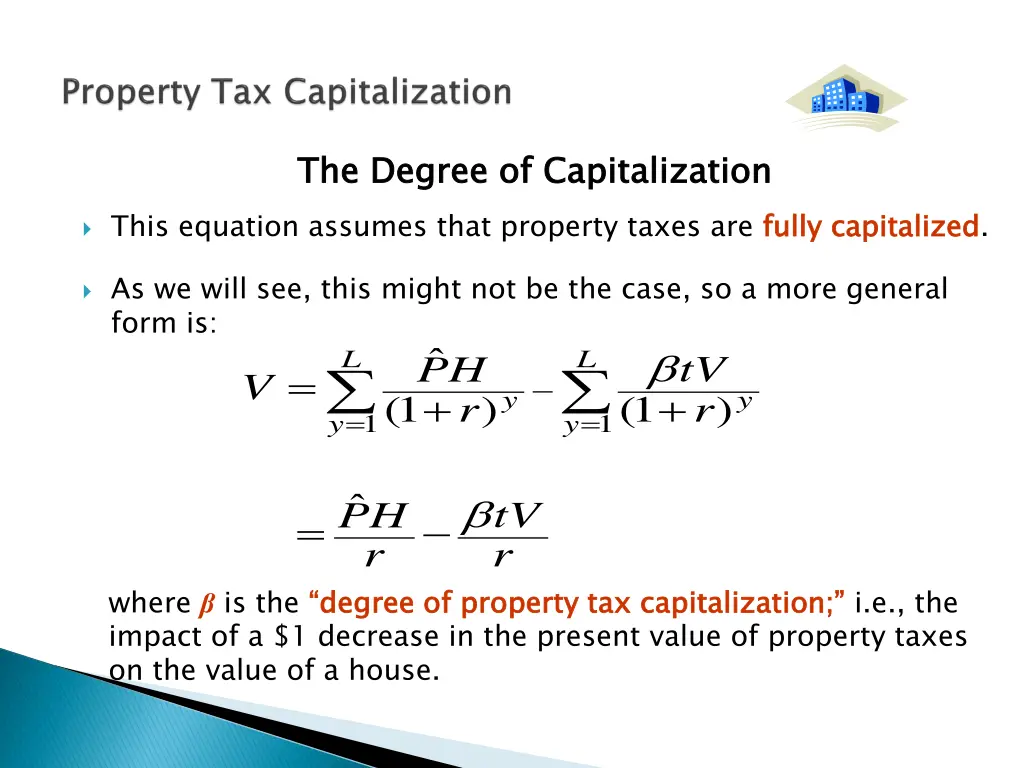 the degree of capitalization this equation