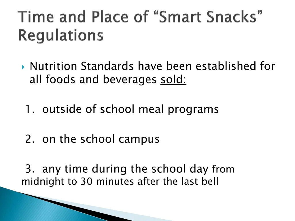 nutrition standards have been established