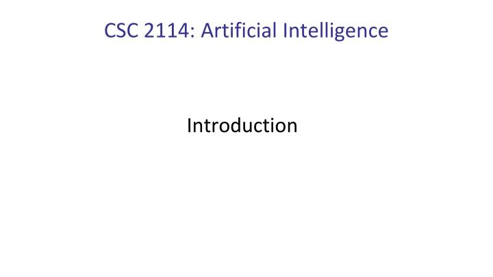 csc 2114 artificial intelligence