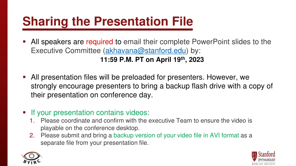 sharing the presentation file