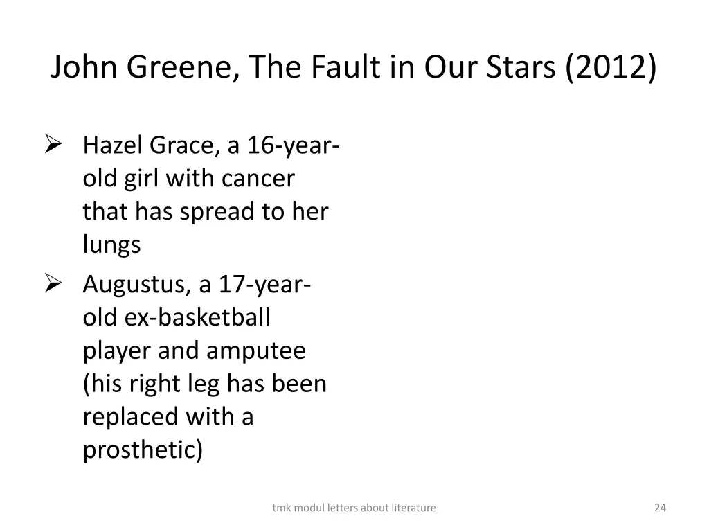john greene the fault in our stars 2012