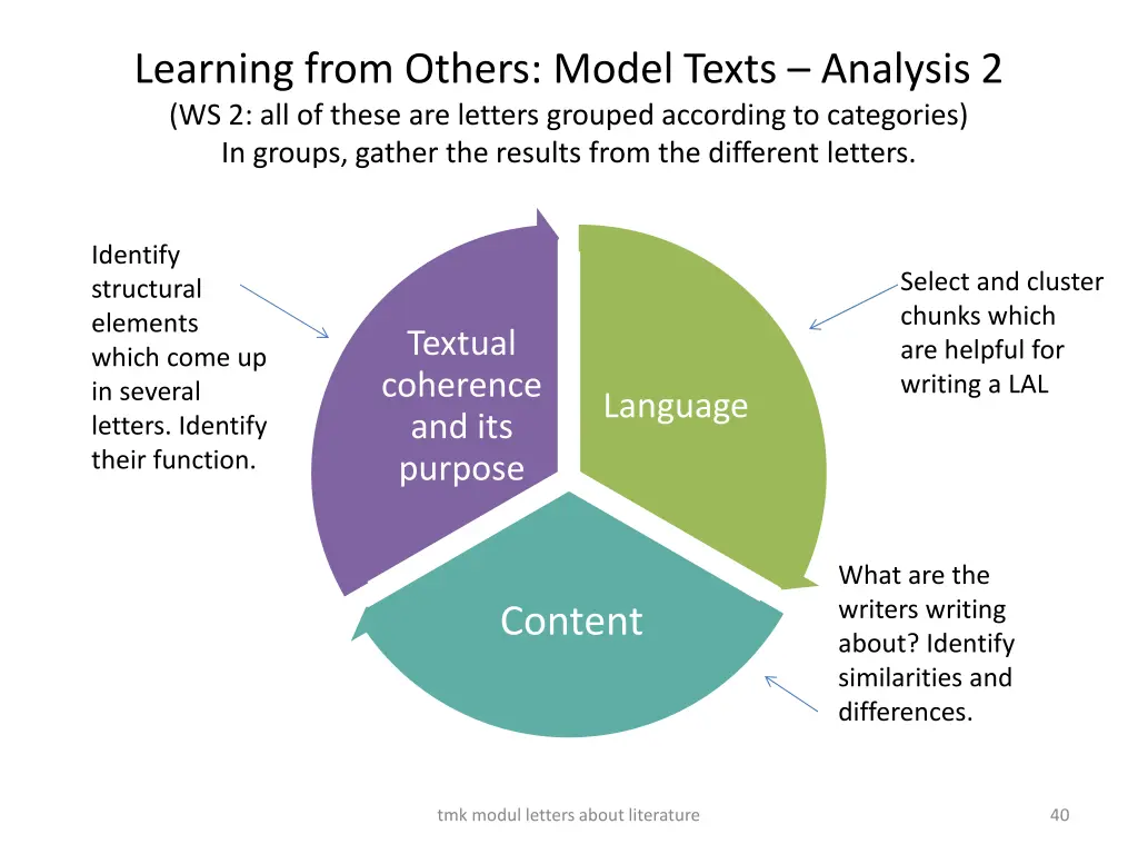 learning from others model texts analysis
