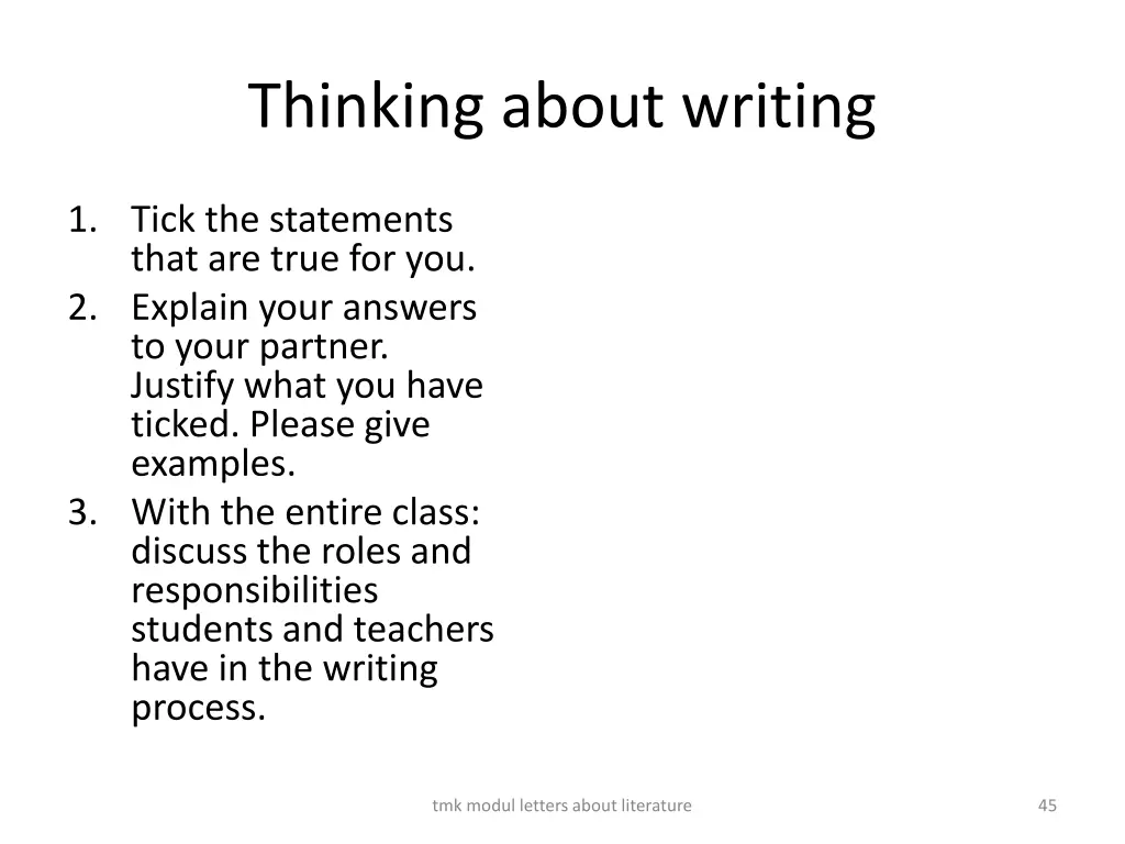 thinking about writing