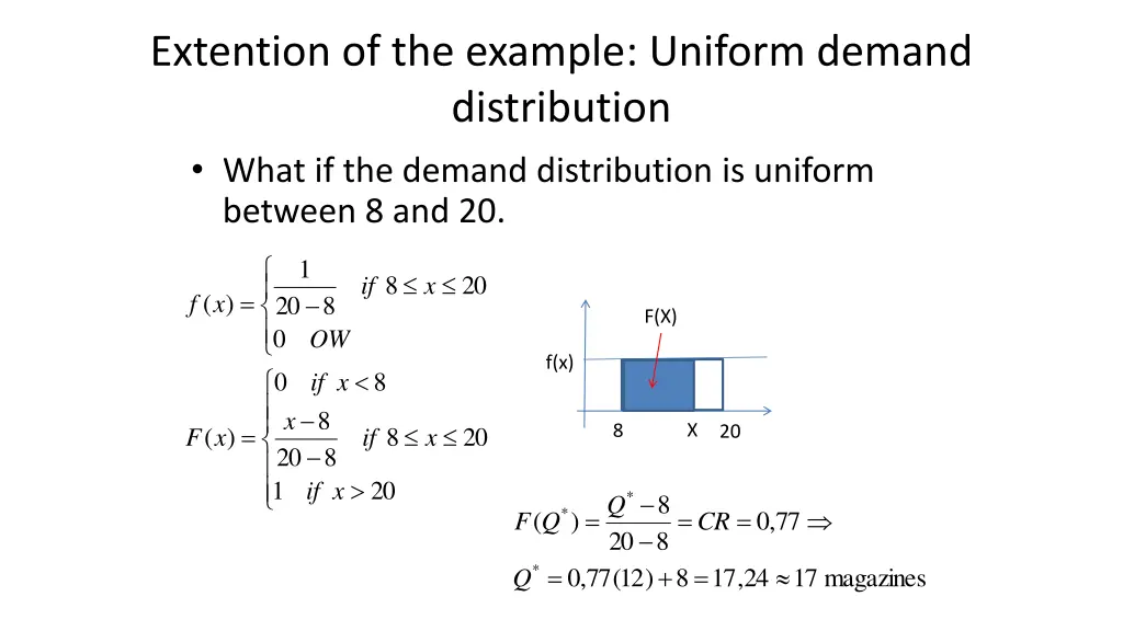 extention of the example uniform demand