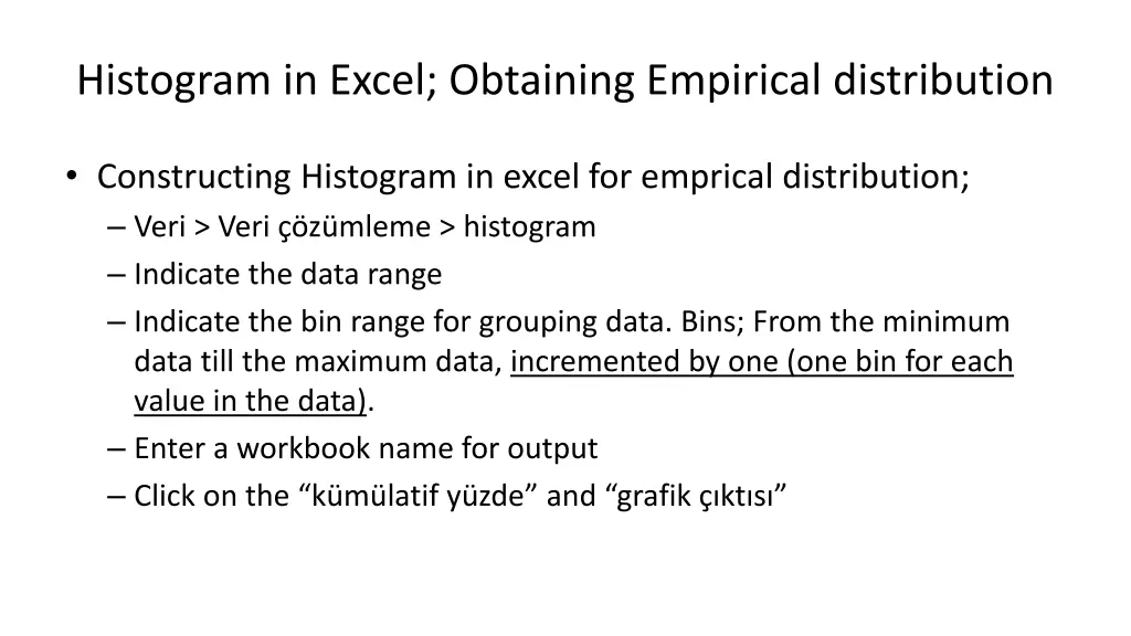 histogram in excel obtaining empirical