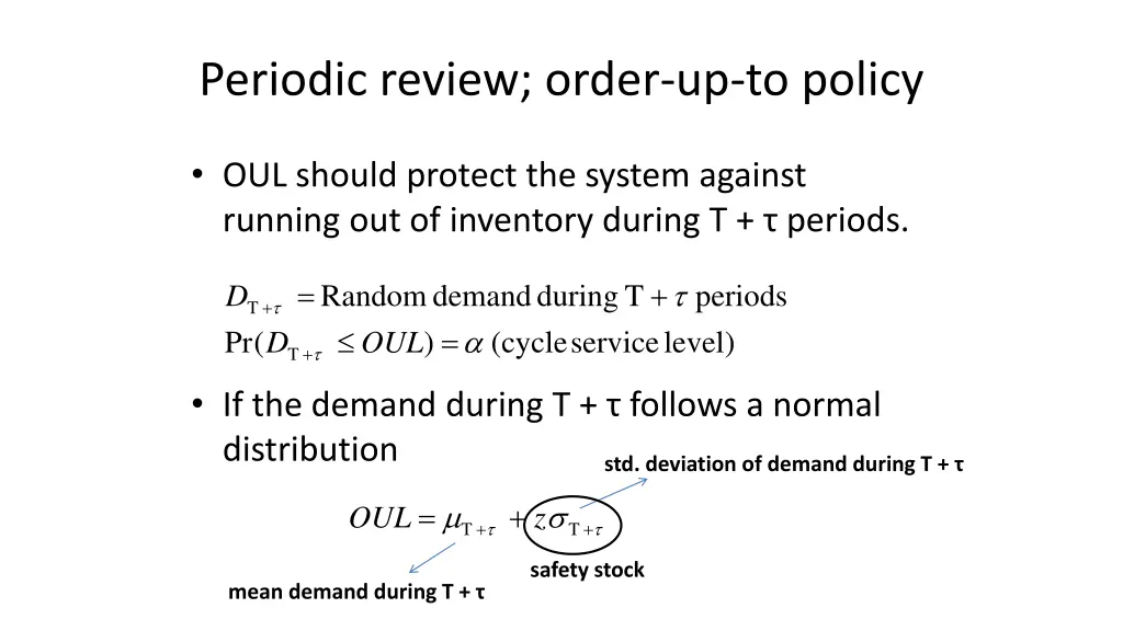periodic review order up to policy 1