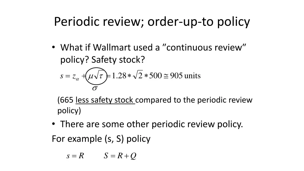 periodic review order up to policy 4