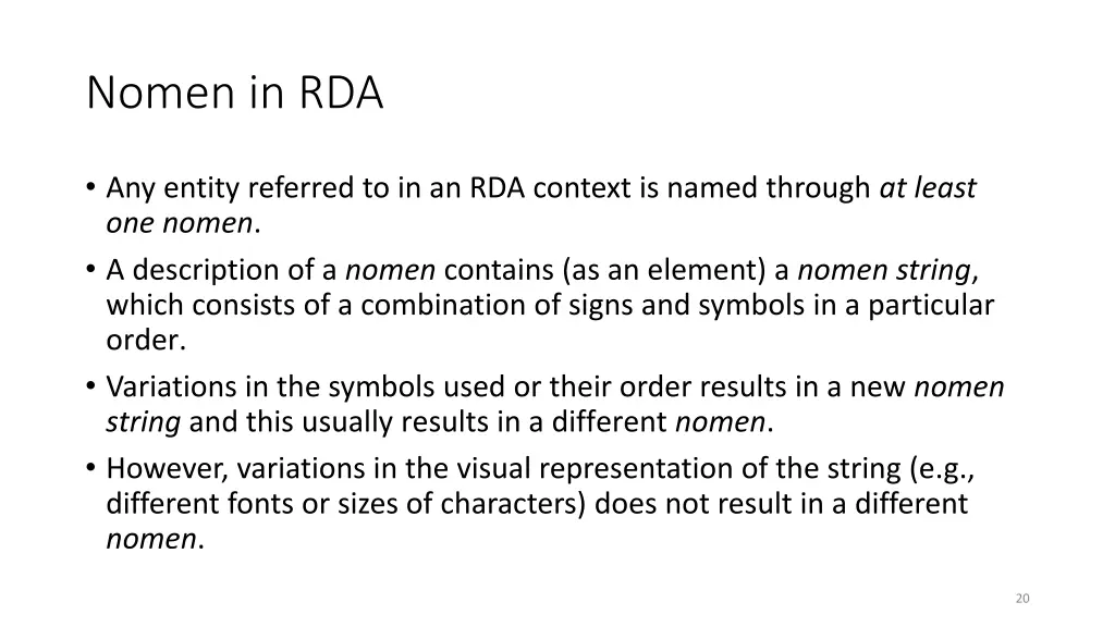 nomen in rda 1