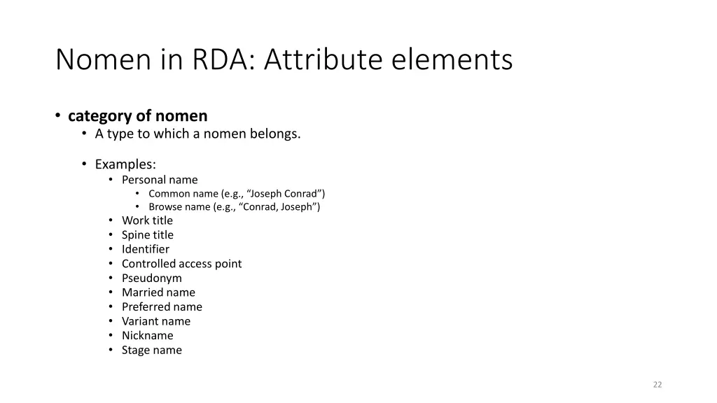 nomen in rda attribute elements 1