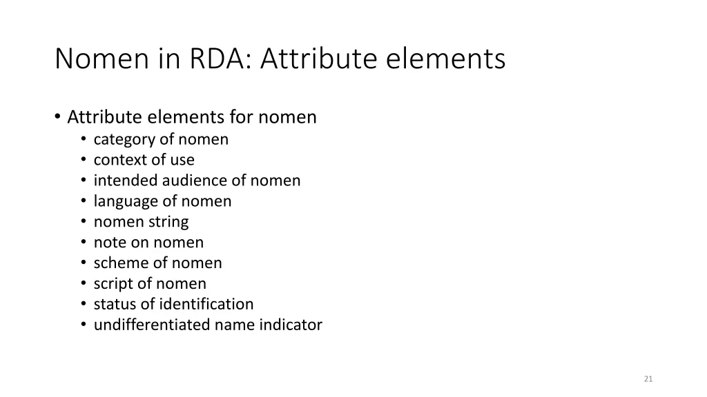nomen in rda attribute elements