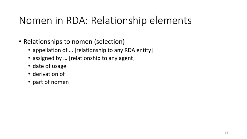 nomen in rda relationship elements