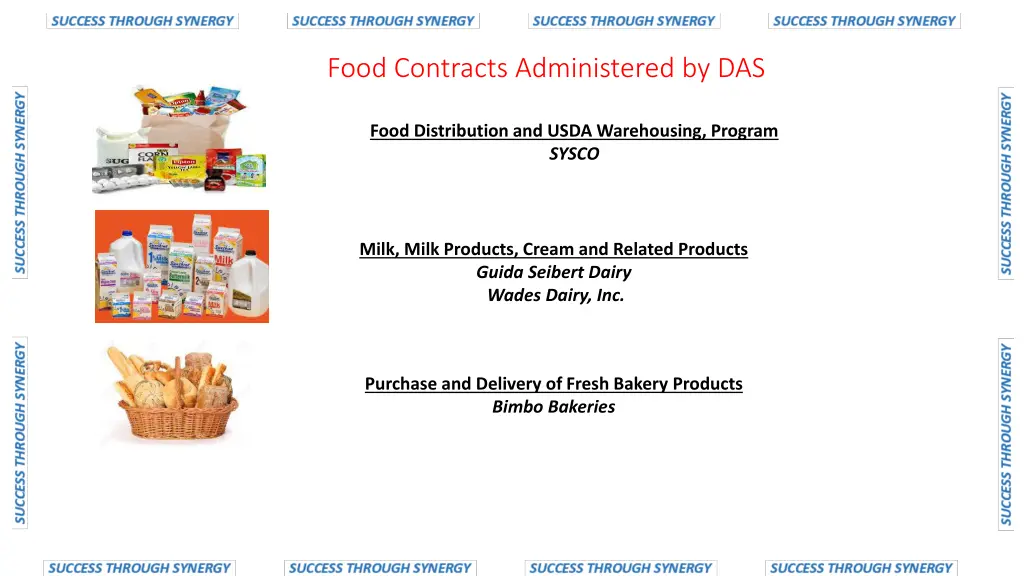 food contracts administered by das