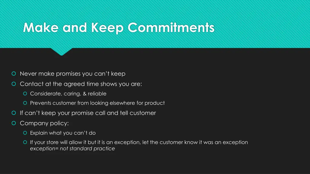 make and keep commitments 1