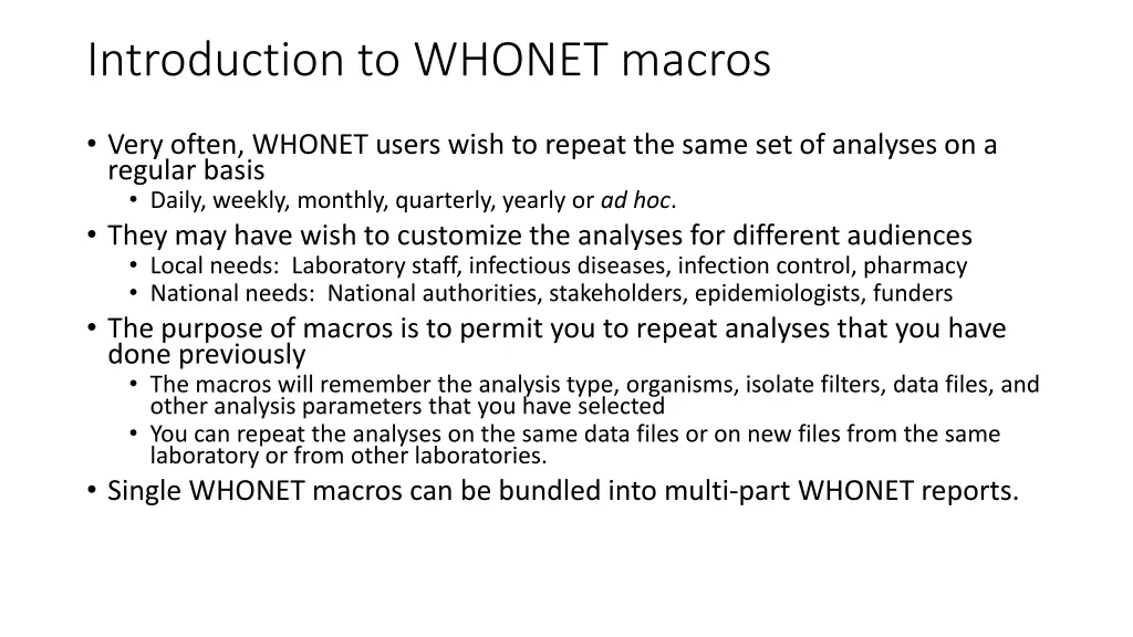 introduction to whonet macros
