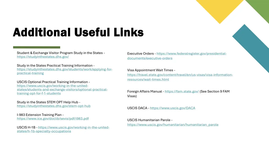 additional useful links additional useful links