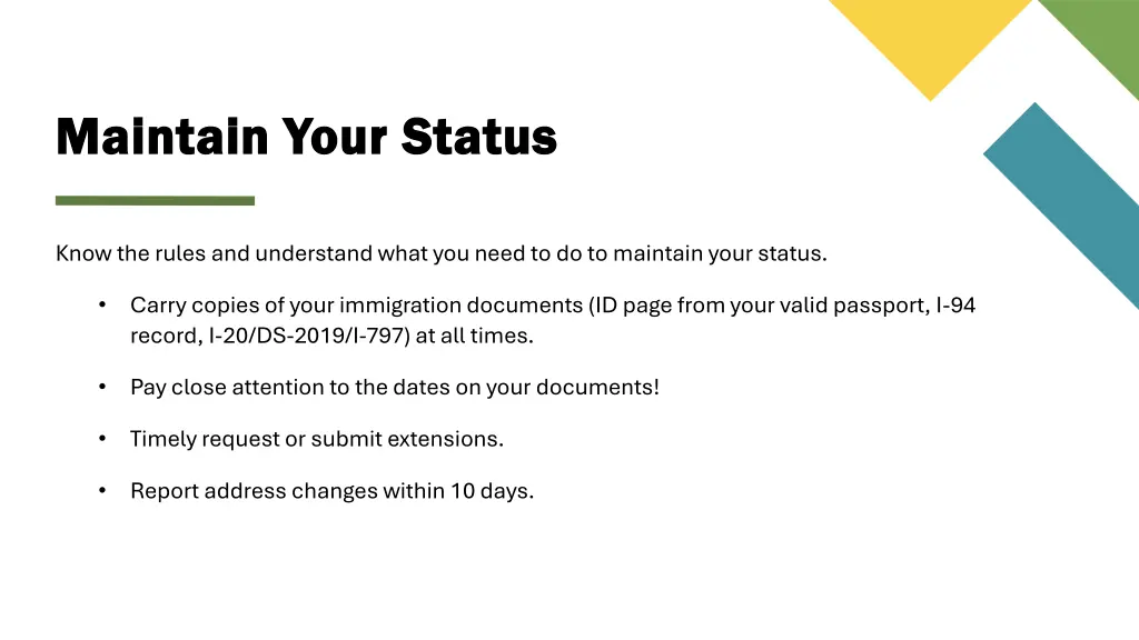 maintain your status maintain your status