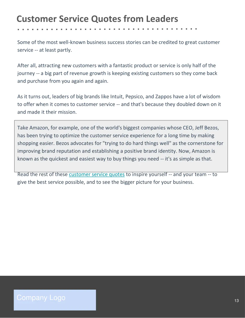 customer service quotes from leaders