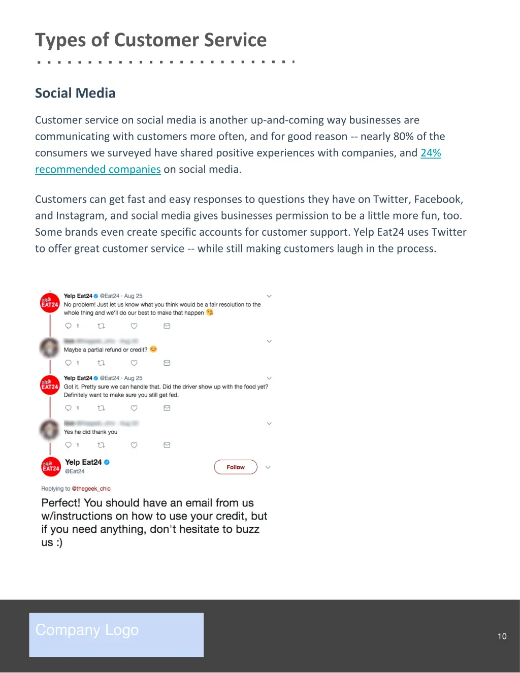 types of customer service 4