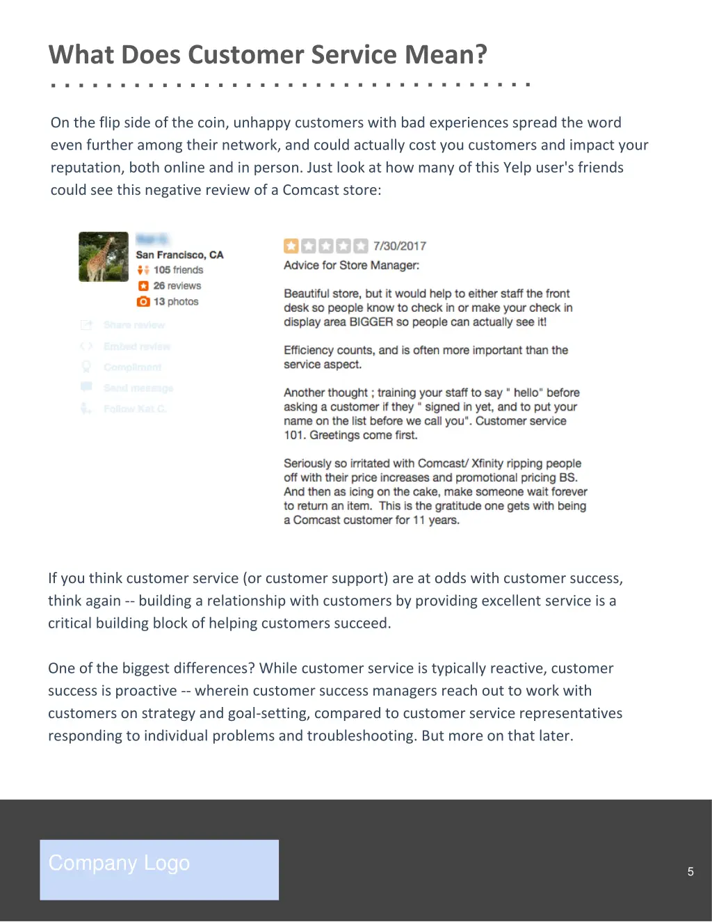 what does customer service mean 1
