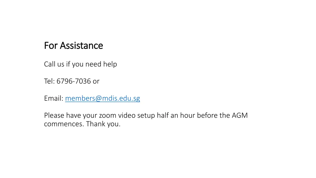 for assistance for assistance