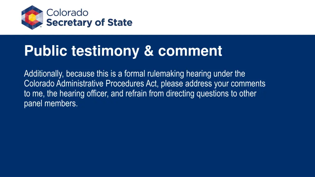 public testimony comment 5