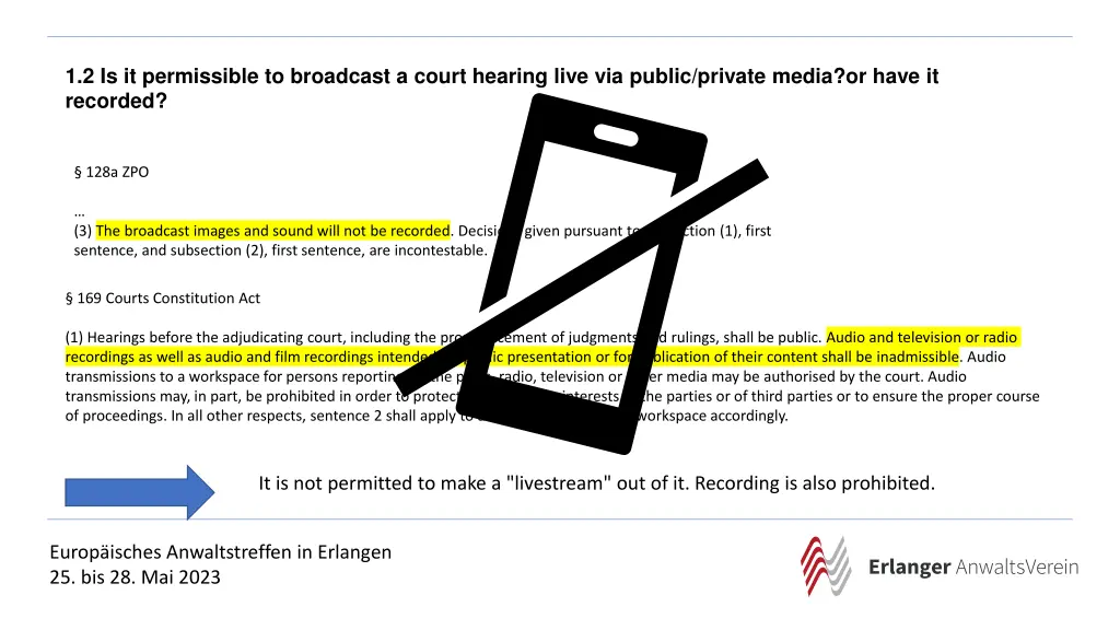 1 2 is it permissible to broadcast a court