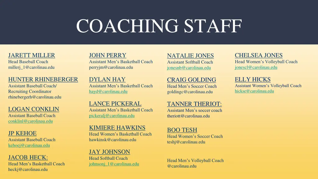coaching staff