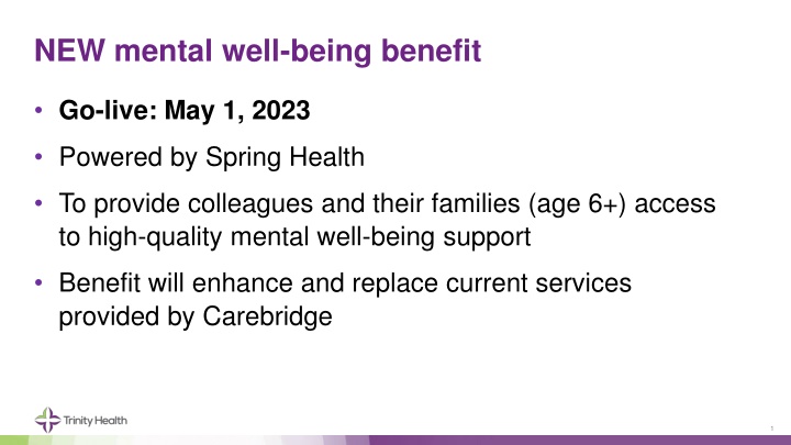 new mental well being benefit