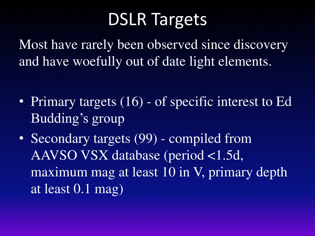 dslr targets