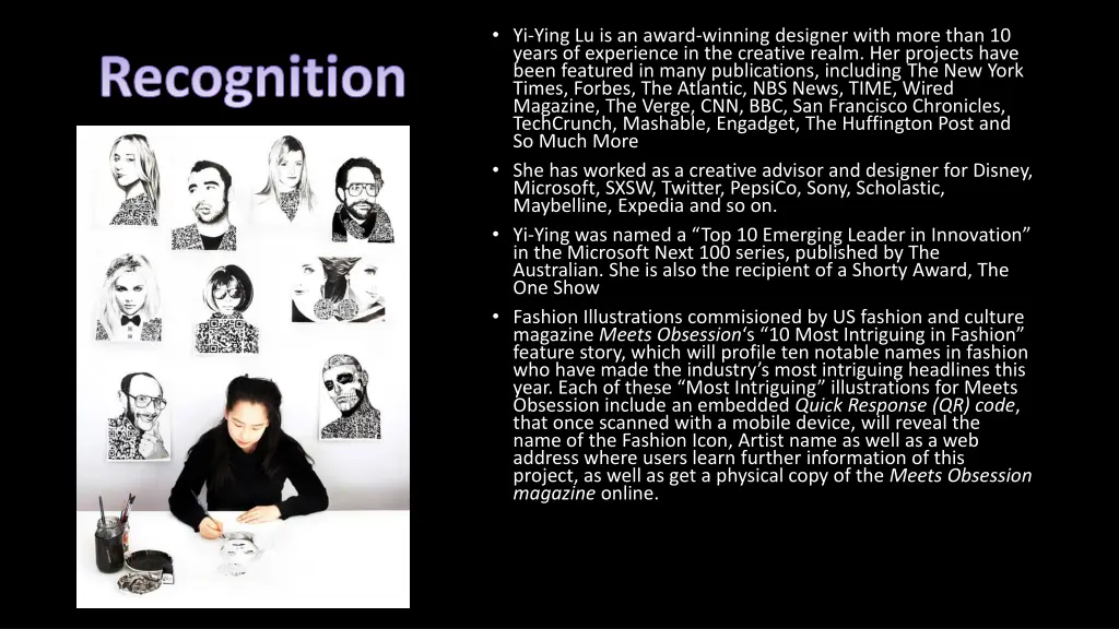 yi ying lu is an award winning designer with more