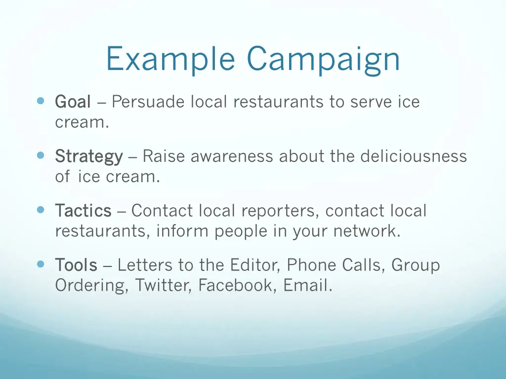 example campaign