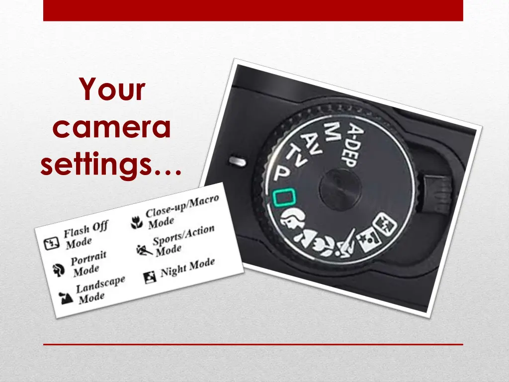 your camera settings