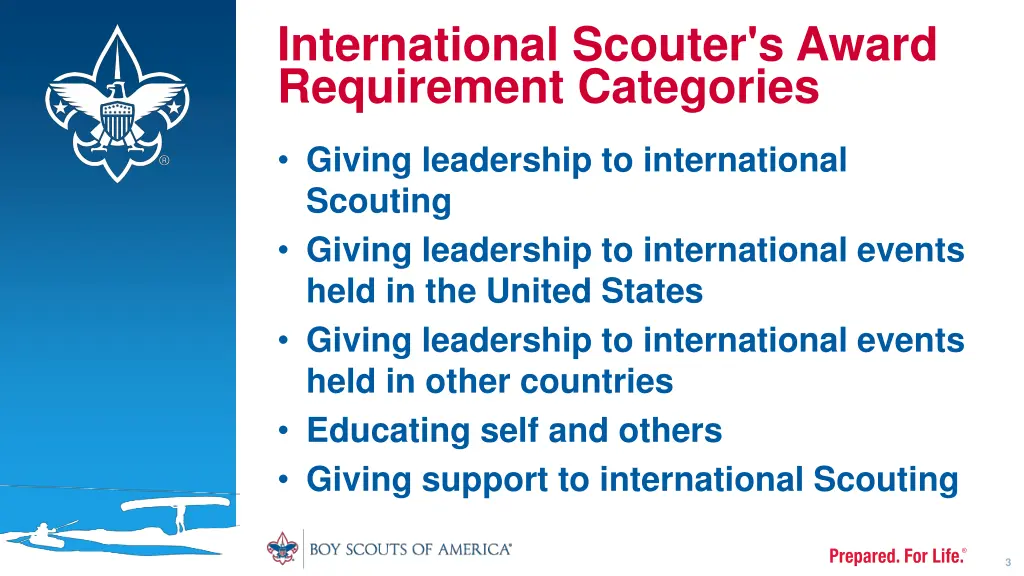 international scouter s award requirement