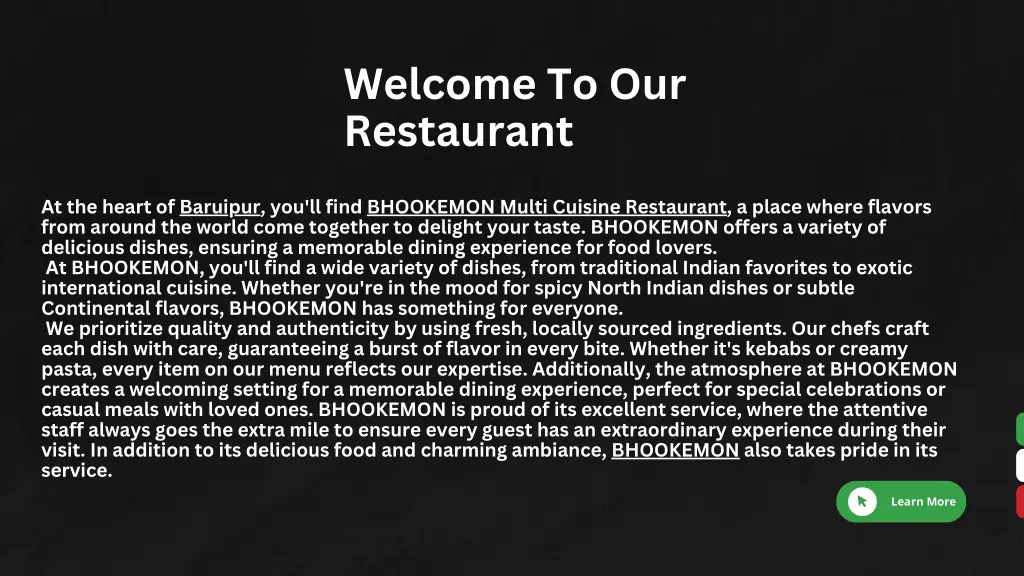 welcome to our restaurant