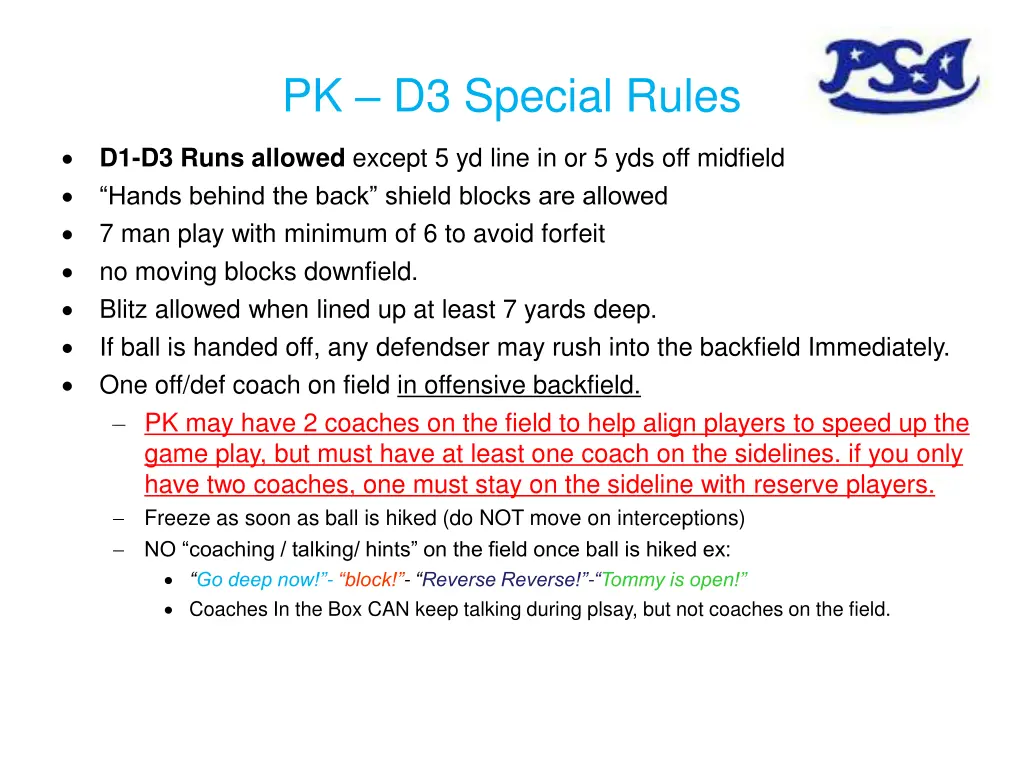 pk d3 special rules