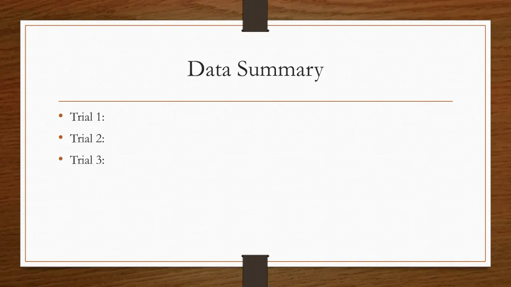 data summary