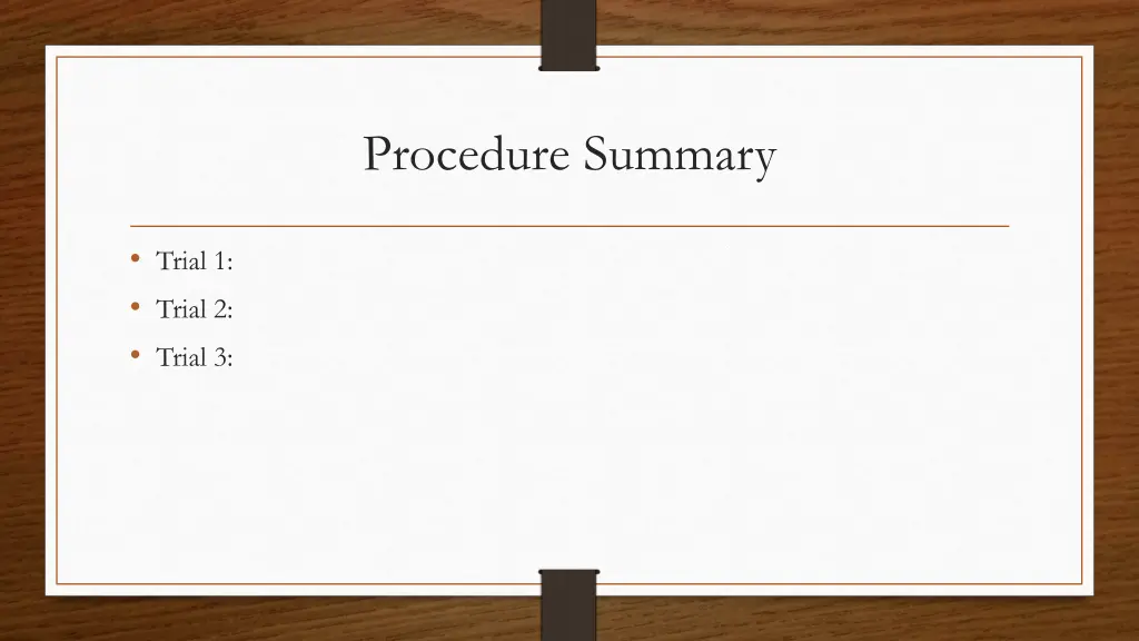 procedure summary