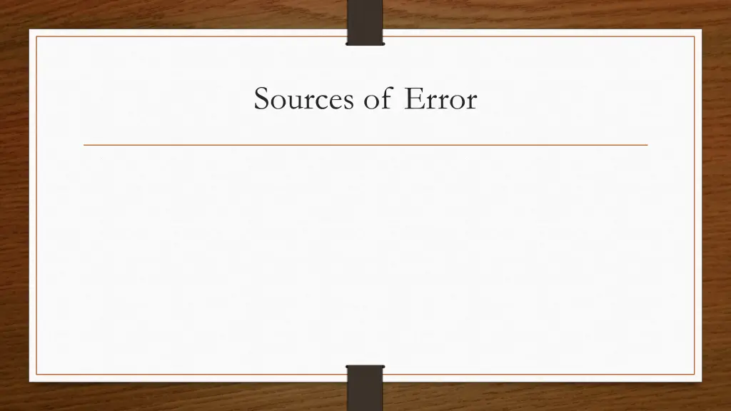 sources of error