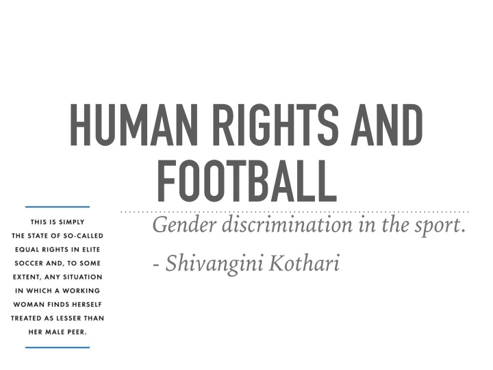 human rights and football gender discrimination