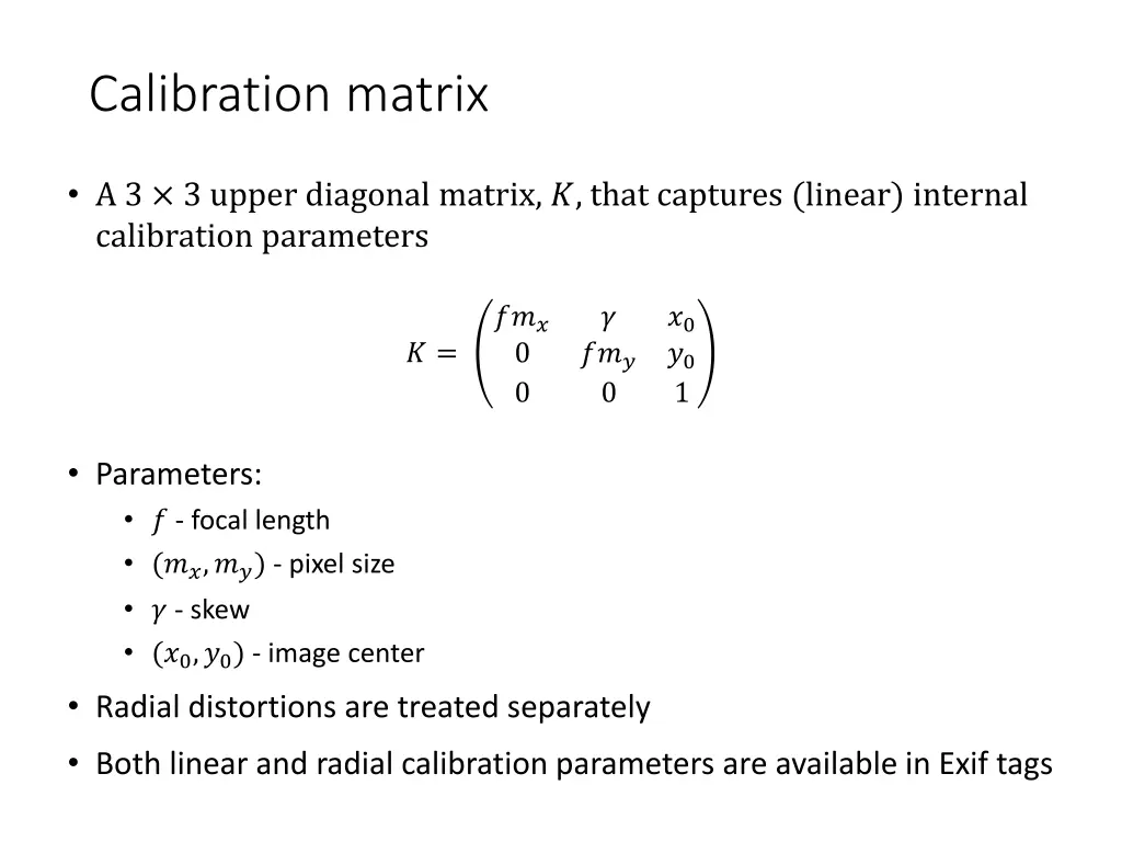 calibration matrix
