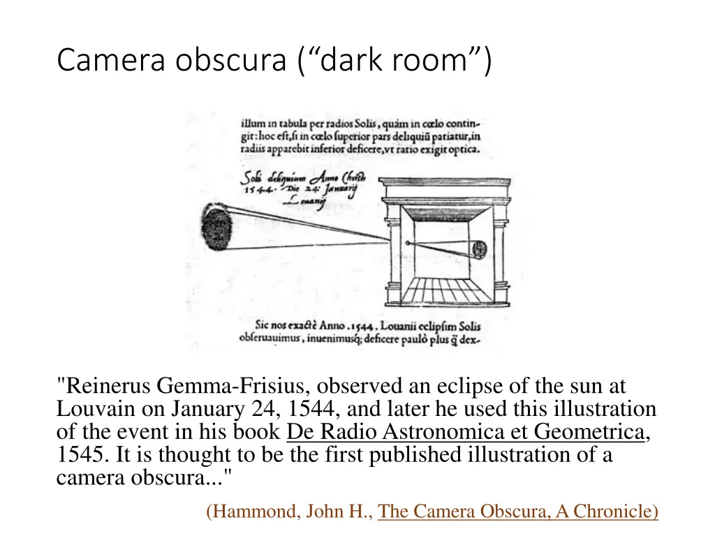 camera obscura dark room