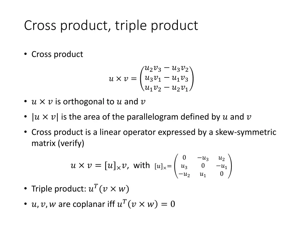 cross product triple product