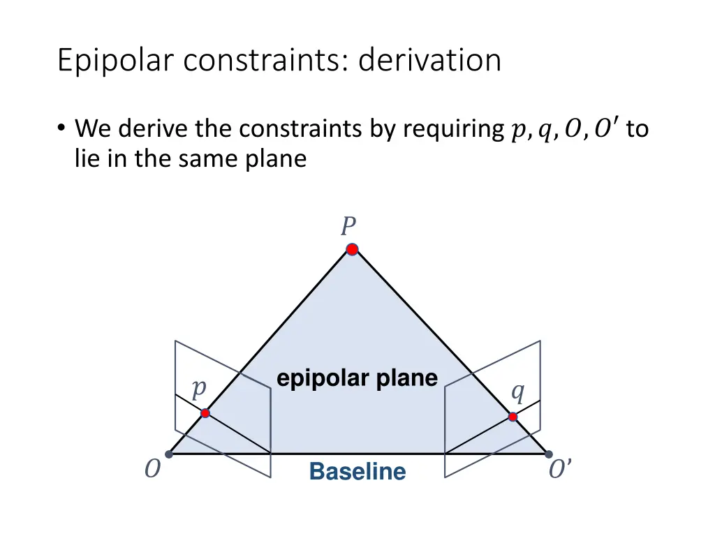 epipolar constraints derivation