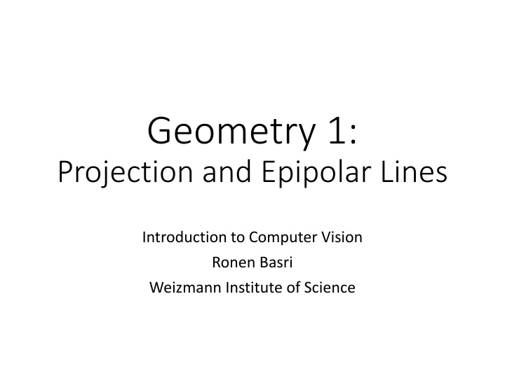 geometry 1 projection and epipolar lines