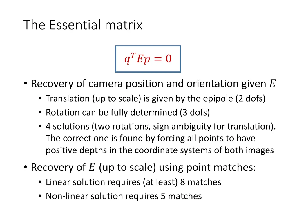 the essential matrix 1