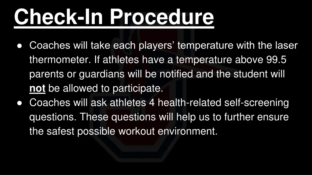 check in procedure