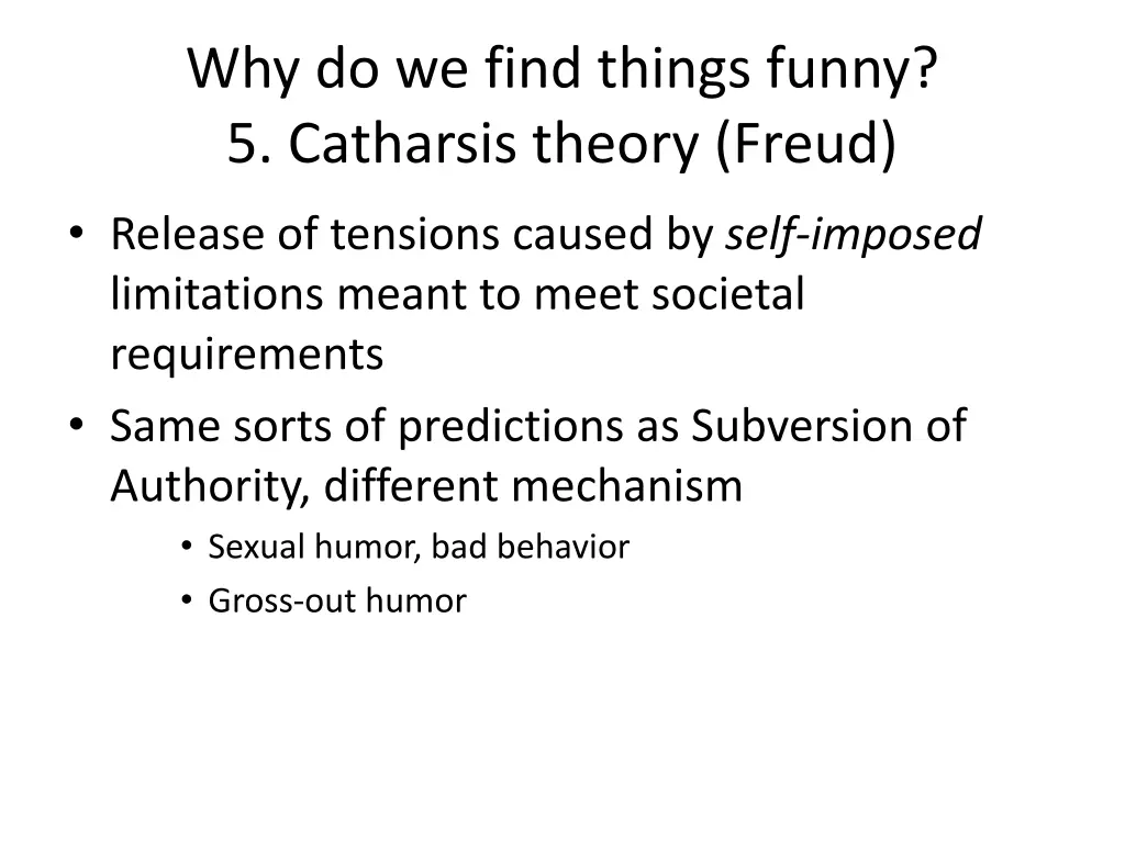 why do we find things funny 5 catharsis theory