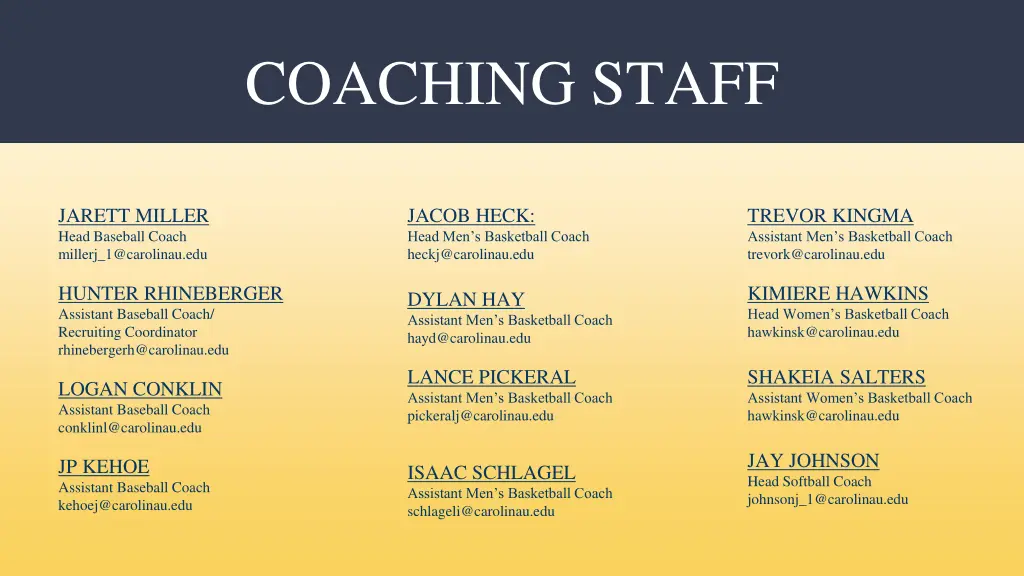 coaching staff